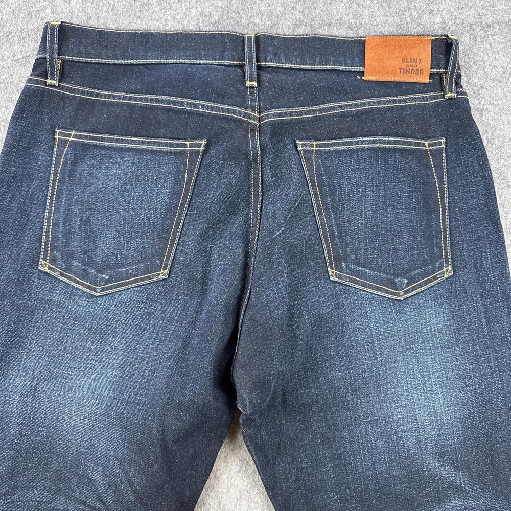 Flint And Tinder Jeans Mens 34x30 Blue Straight Fit Stretch Denim USA FT 064 - Picture 9 of 16